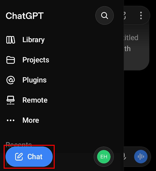 ChatGPT new chat screen