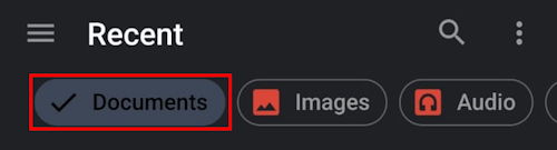 Samsung My Files filter documents