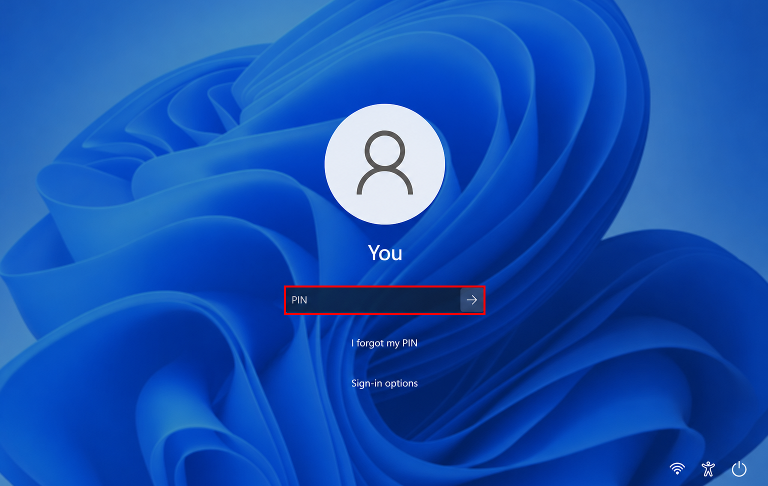 Windows 11 lock screen PIN entry